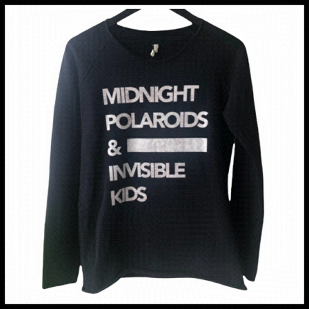 BLK OPM RARE Midnight Polaroids & Invisible Kids Sweatshirt